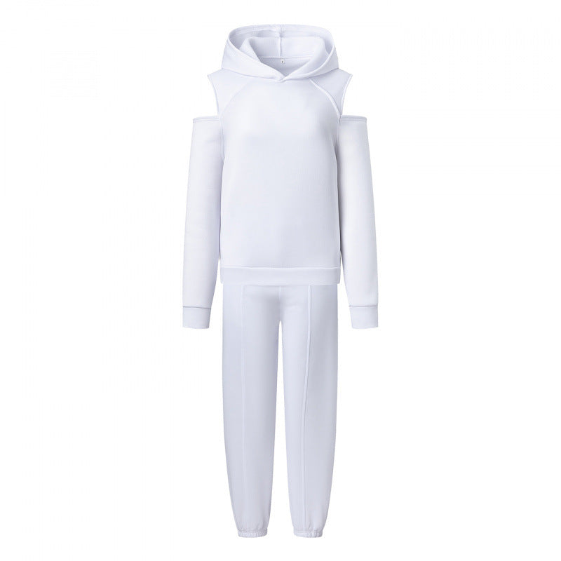 Kvinnors sportiga sweatshirt-set med djup ringning och sidraglansärmar Mirla-Eva Jonsson