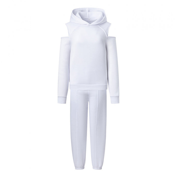 Kvinnors sportiga sweatshirt-set med djup ringning och sidraglansärmar Mirla-Eva Jonsson
