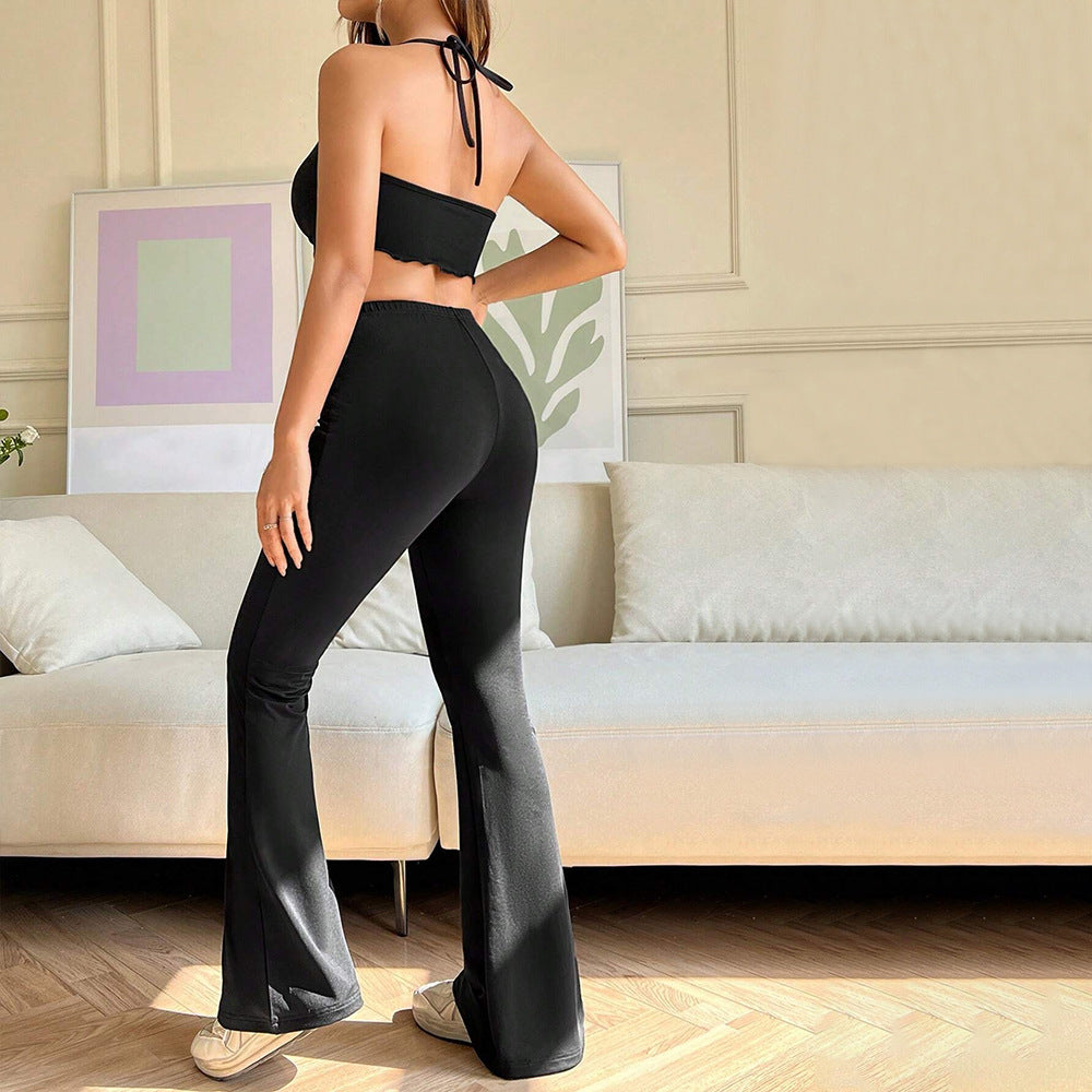 Kvinnors sportiga tvådelade set med hudvänlig topp och åtsittande byxor Mirla-Eva Jonsson