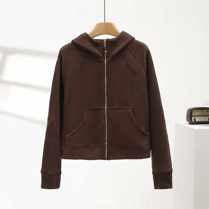 Kvinnors sportiga zip hoodie med mysig foder Mirla-Eva Jonsson