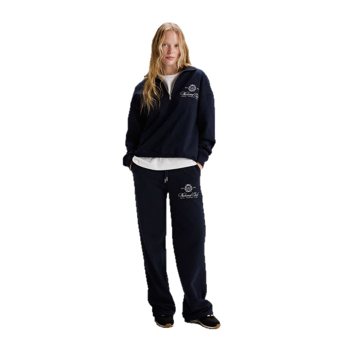 Kvinnors sportiga zip-tröja med en avslappnad passform och elegant broderi Mirla-Eva Jonsson