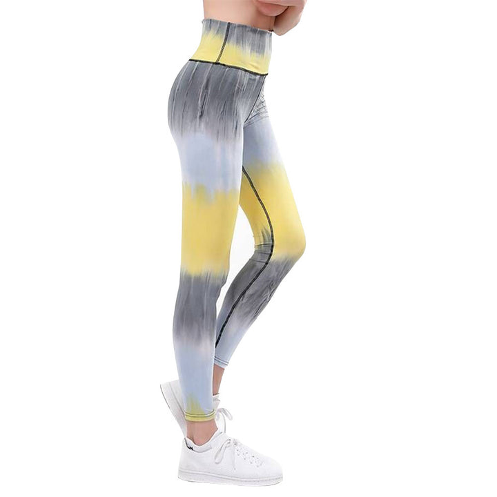 Kvinnors sportleggings med hög midja och unikt batikmönster Mirla-Eva Jonsson