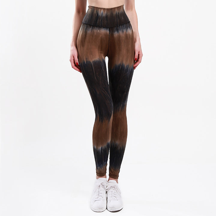 Kvinnors sportleggings med hög midja och unikt batikmönster Mirla-Eva Jonsson