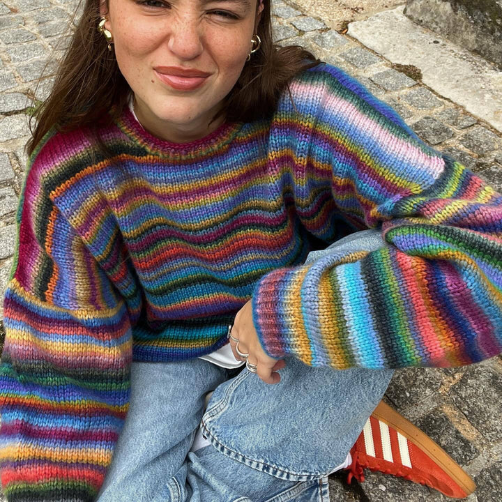 Kvinnors stickad gradientpullover Mirla-Eva Jonsson