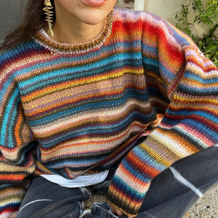 Kvinnors stickad gradientpullover Mirla-Eva Jonsson