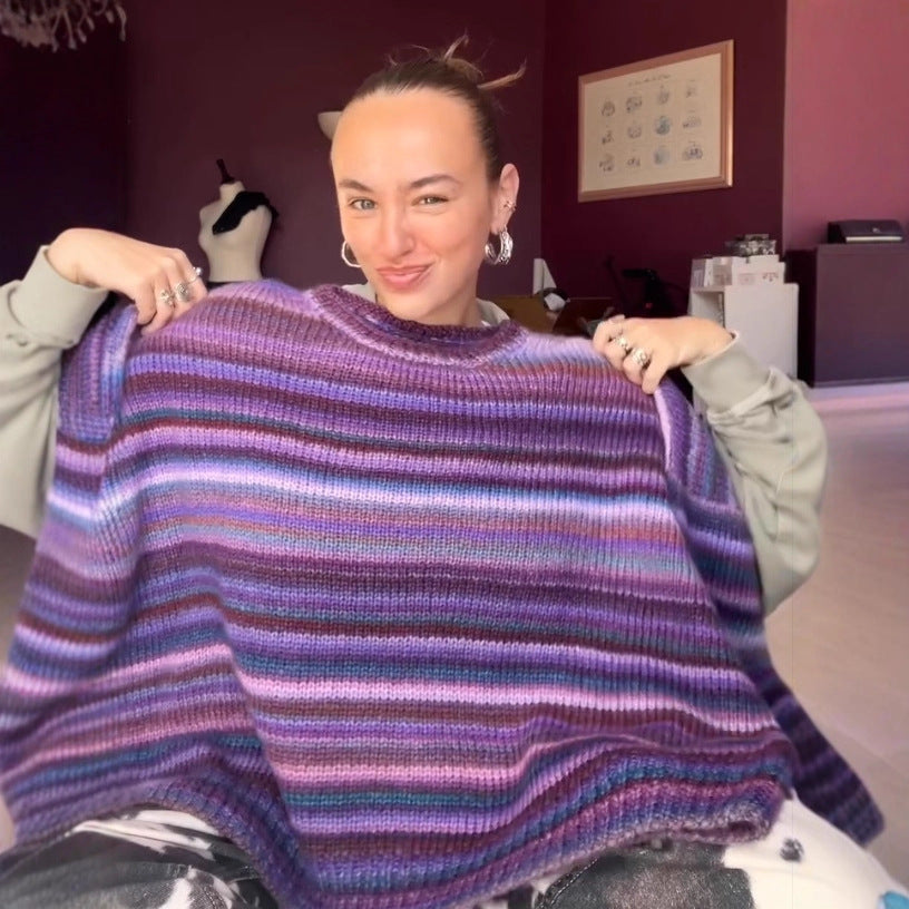 Kvinnors stickad gradientpullover Mirla-Eva Jonsson