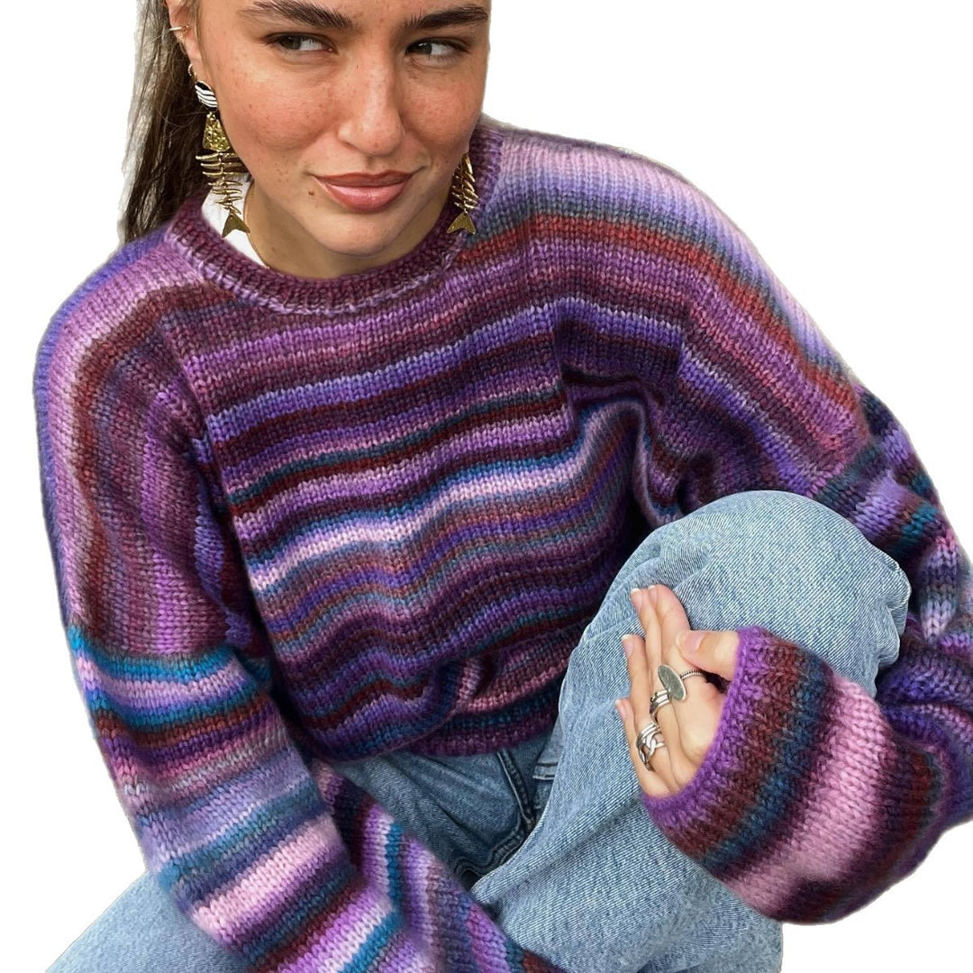 Kvinnors stickad gradientpullover Mirla-Eva Jonsson