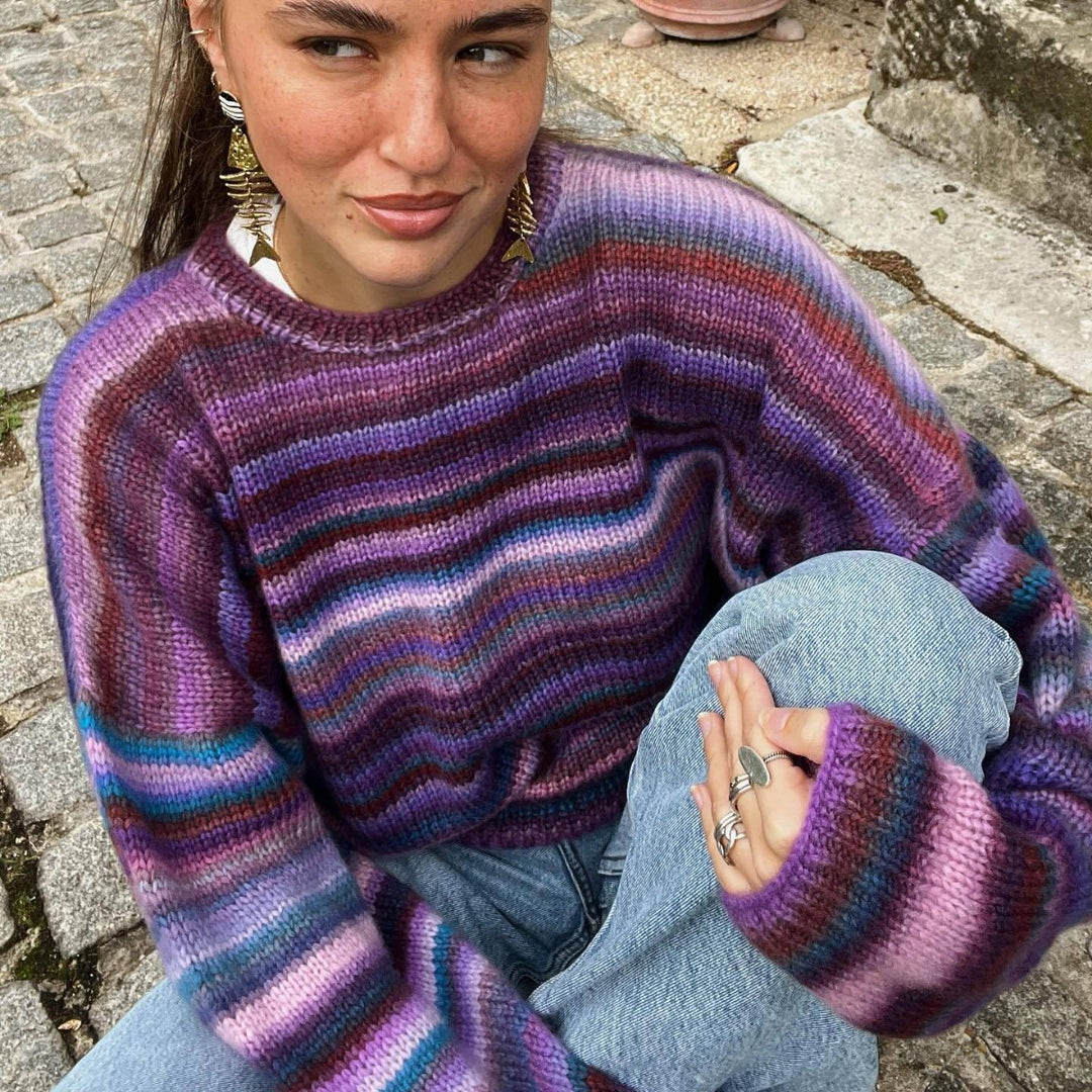 Kvinnors stickad gradientpullover Mirla-Eva Jonsson