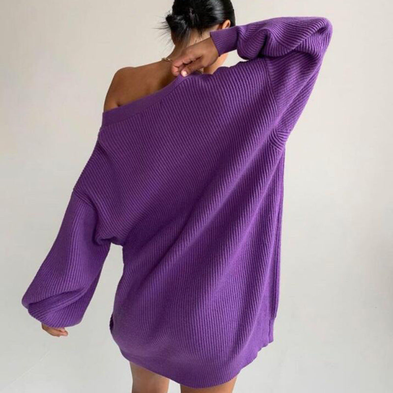 Kvinnors stickad kofta med oversized passform och dekorativa knappar Mirla-Eva Jonsson