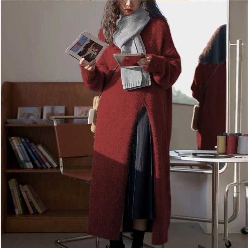 Kvinnors stickad pullover med långa ärmar och elegant rund hals Mirla-Eva Jonsson