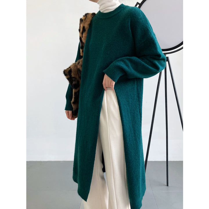 Kvinnors stickad pullover med långa ärmar och elegant rund hals Mirla-Eva Jonsson