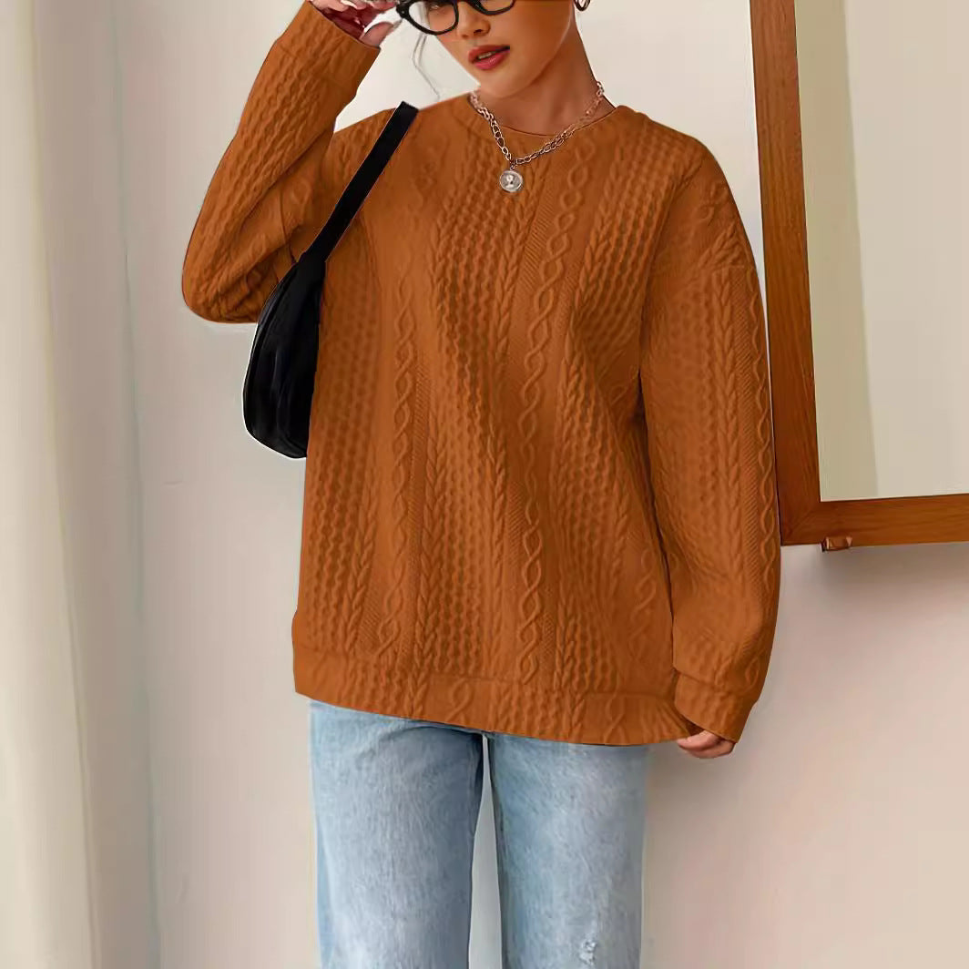 Kvinnors stickad tröja med texturerad look och avslappnad passform Mirla-Eva Jonsson