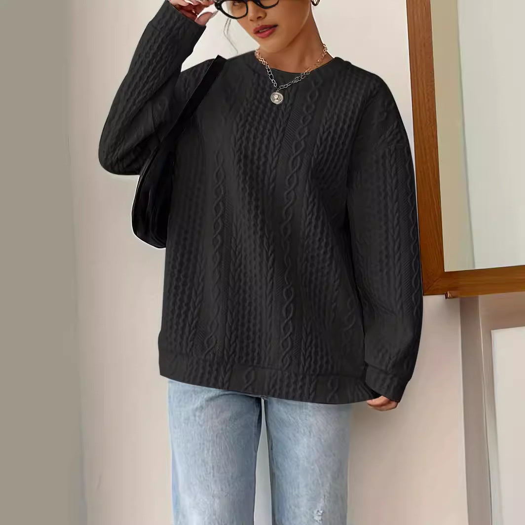 Kvinnors stickad tröja med texturerad look och avslappnad passform Mirla-Eva Jonsson
