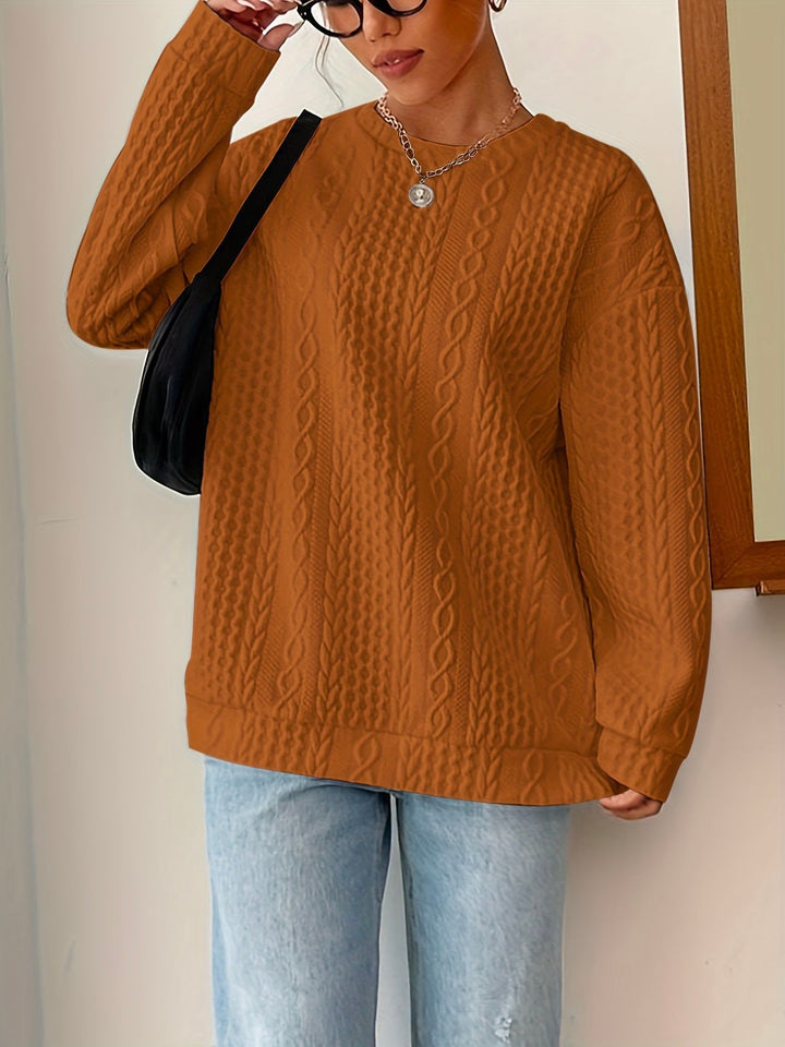 Kvinnors stickad tröja med texturerad look och avslappnad passform Mirla-Eva Jonsson