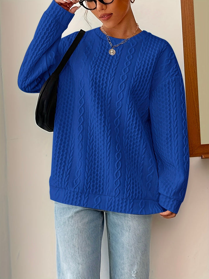 Kvinnors stickad tröja med texturerad look och avslappnad passform Mirla-Eva Jonsson