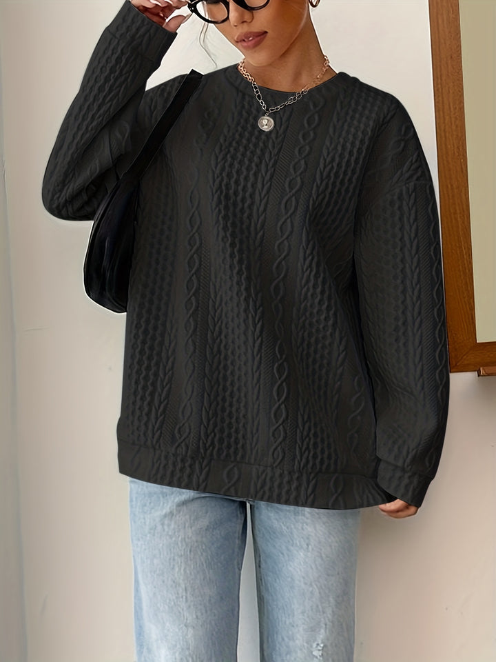 Kvinnors stickad tröja med texturerad look och avslappnad passform Mirla-Eva Jonsson