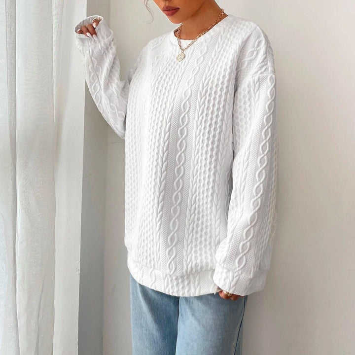 Kvinnors stickad tröja med texturerad look och avslappnad passform Mirla-Eva Jonsson