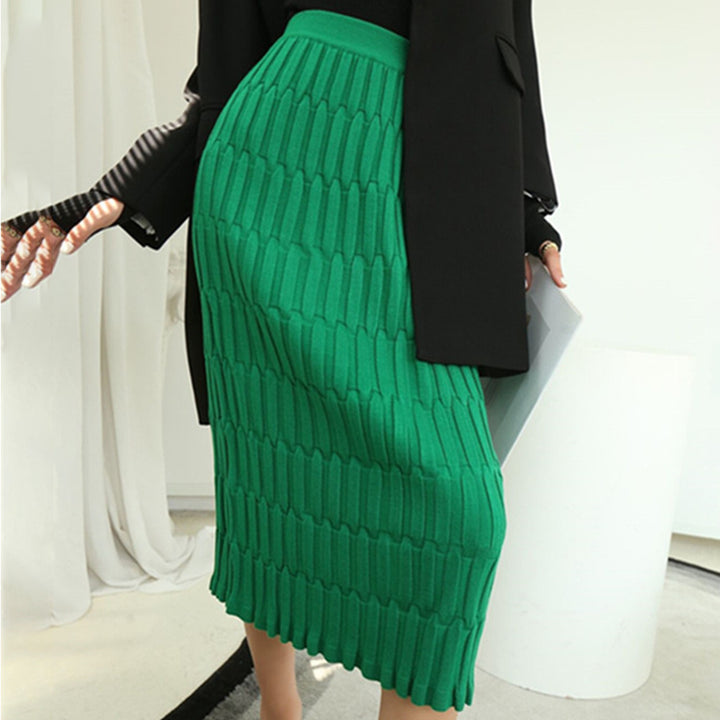 Kvinnors stickade byxor med en strukturerad design och vid passform Mirla-Eva Jonsson