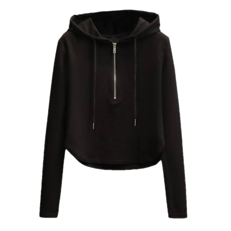 Kvinnors stiliga crop hoodie med praktisk dragkedja Mirla-Eva Jonsson