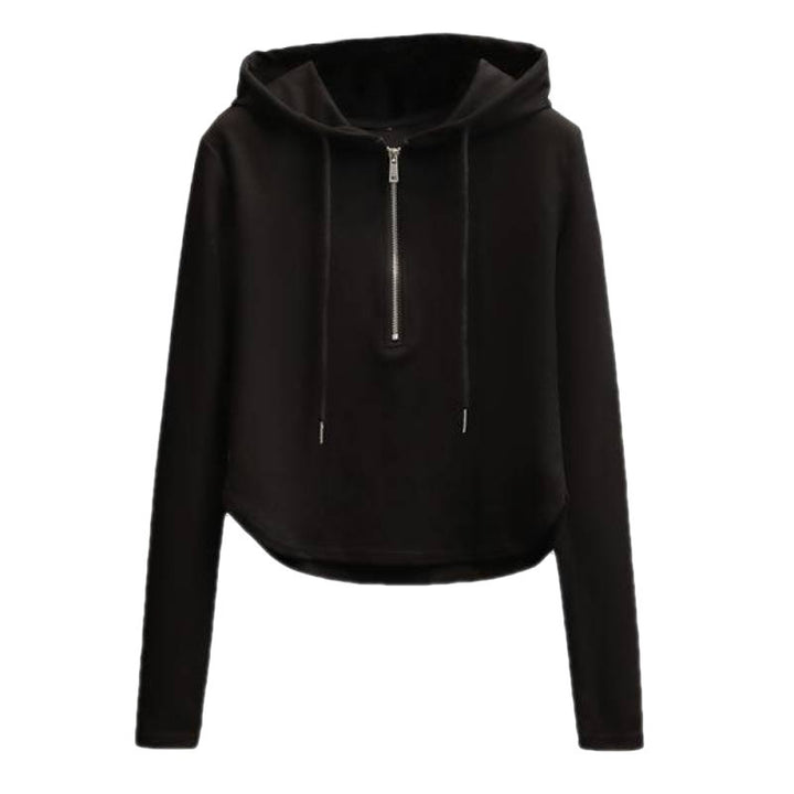 Kvinnors stiliga crop hoodie med praktisk dragkedja Mirla-Eva Jonsson