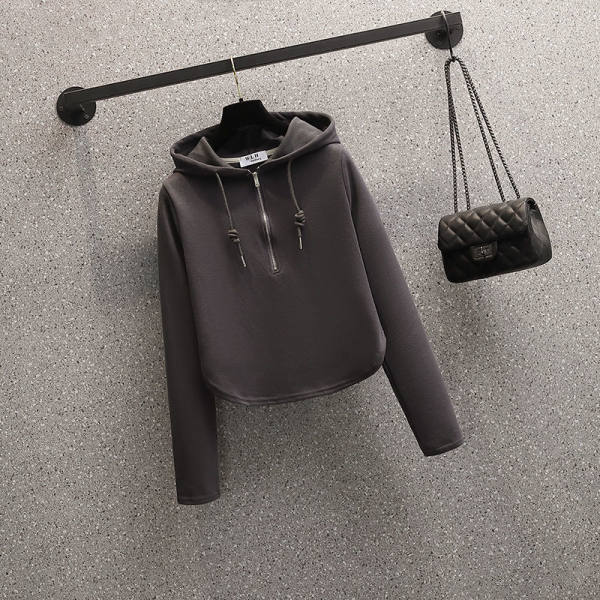 Kvinnors stiliga crop hoodie med praktisk dragkedja Mirla-Eva Jonsson
