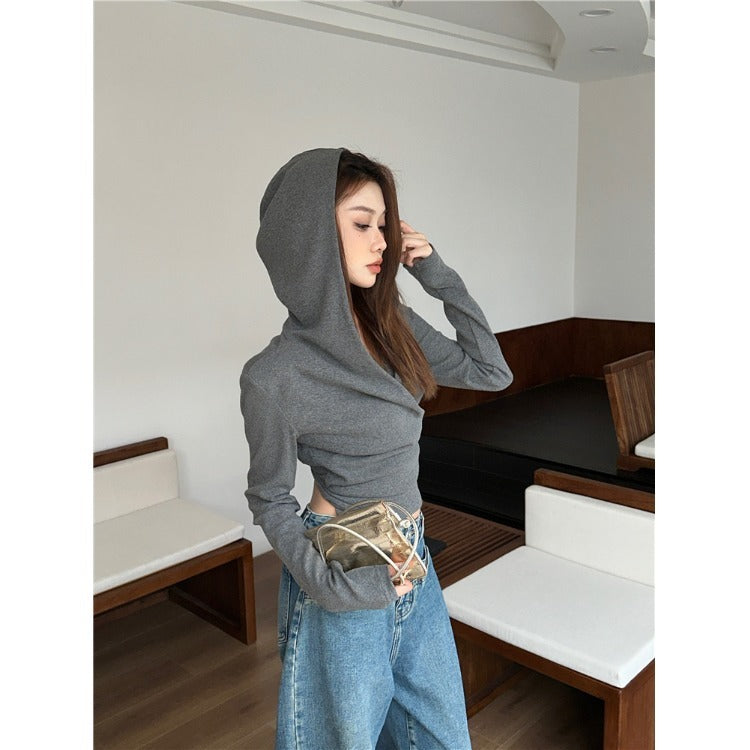Kvinnors stiliga långärmad crop hoodie Mirla-Eva Jonsson