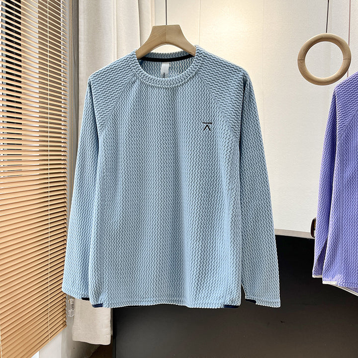 Kvinnors stiliga långärmad skjorta med texturerad design Mirla-Eva Jonsson