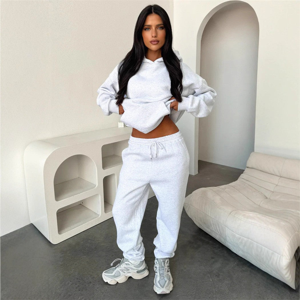 Kvinnors stiliga och bekväma hoodie-set med elastiska manchetter och dragsko Mirla-Eva Jonsson