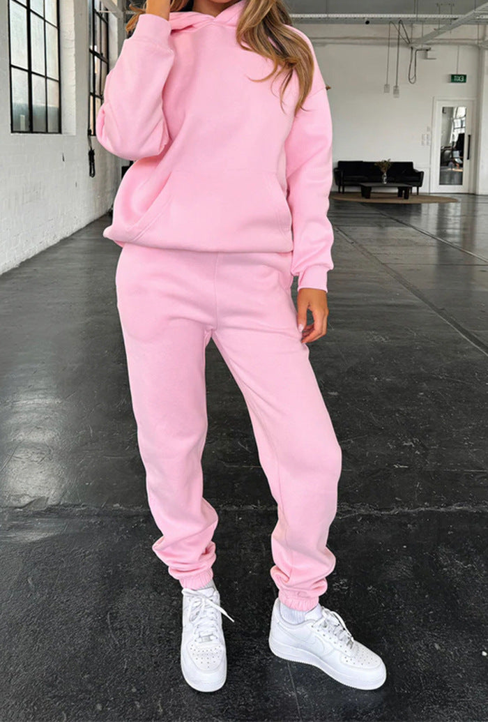 Kvinnors stiliga och bekväma hoodie-set med elastiska manchetter och dragsko Mirla-Eva Jonsson