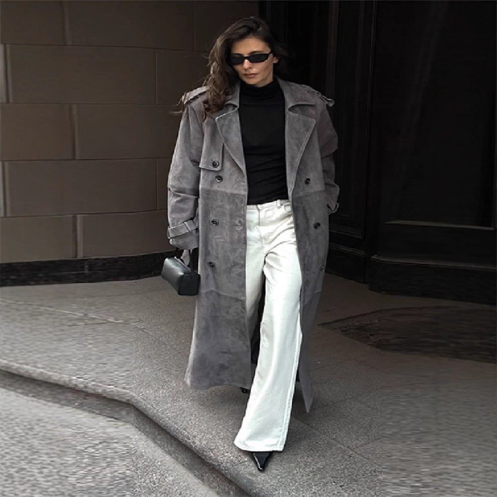 Kvinnors stiliga och bekväma långsuede trench coat Mirla-Eva Jonsson