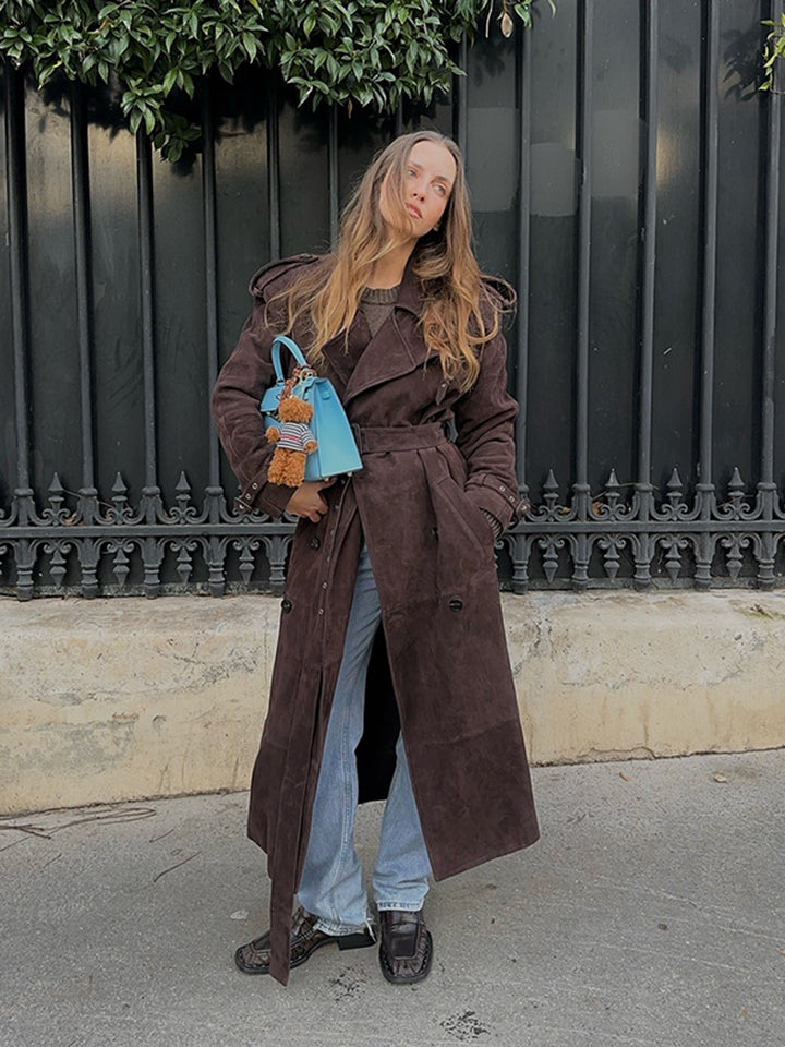 Kvinnors stiliga och bekväma långsuede trench coat Mirla-Eva Jonsson