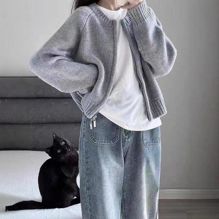 Kvinnors stiliga och mysiga cardigan med zip Mirla-Eva Jonsson