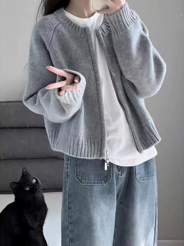 Kvinnors stiliga och mysiga cardigan med zip Mirla-Eva Jonsson