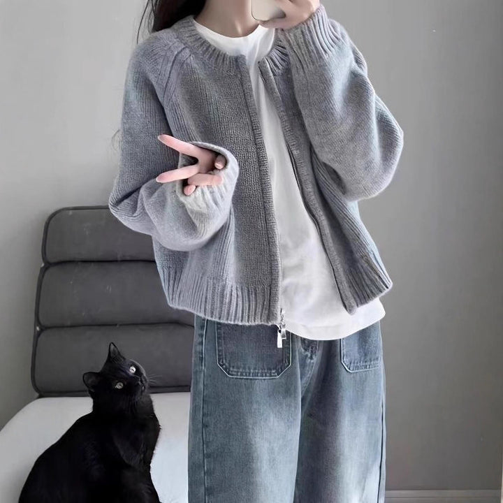 Kvinnors stiliga och mysiga cardigan med zip Mirla-Eva Jonsson