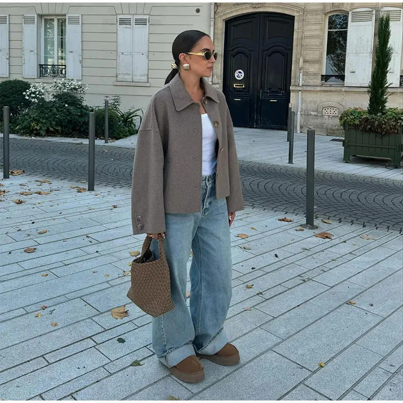 Kvinnors stiliga oversized ullrock Mirla-Eva Jonsson