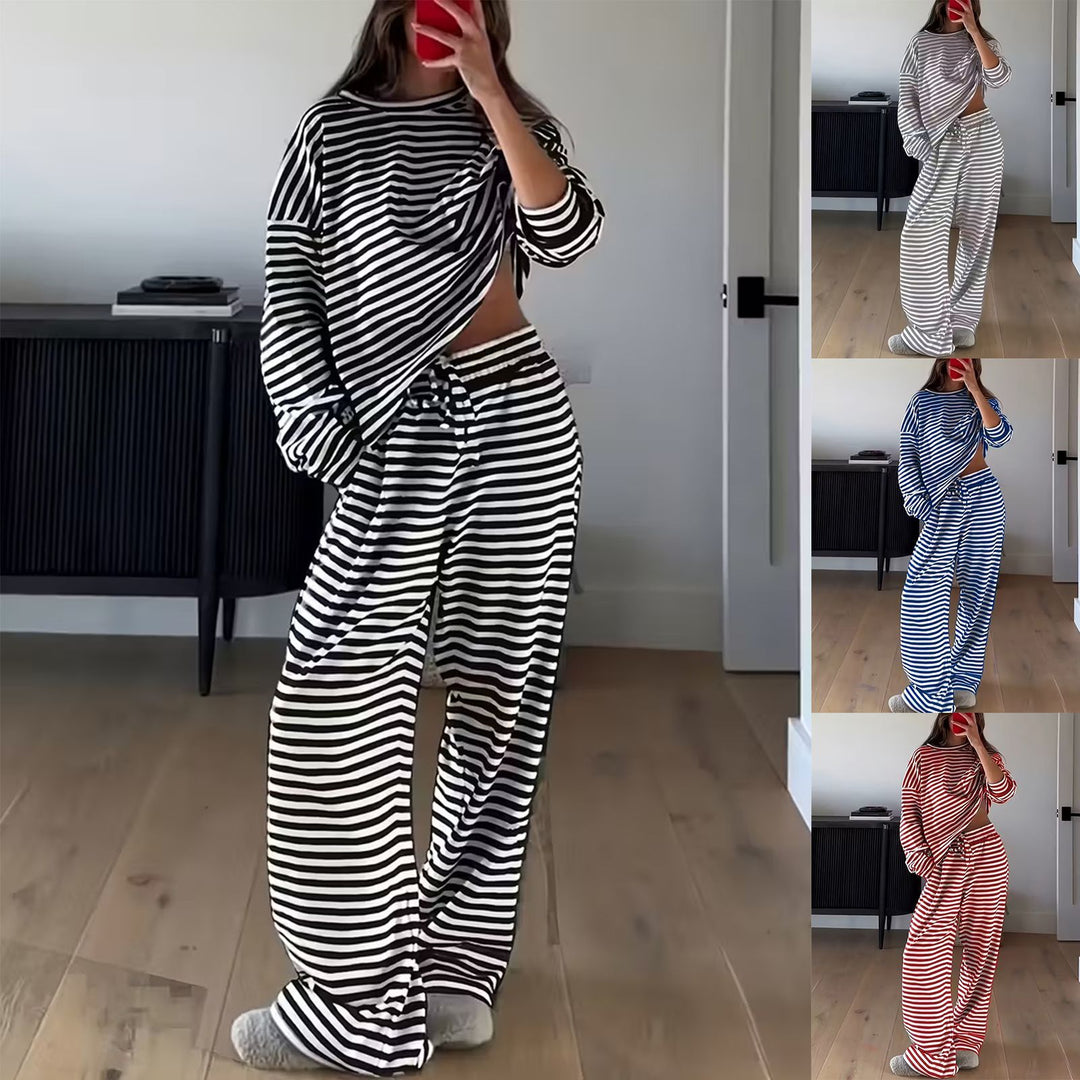 Kvinnors stiliga randiga fritidsset Mirla-Eva Jonsson