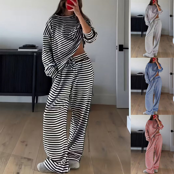 Kvinnors stiliga randiga fritidsset Mirla-Eva Jonsson