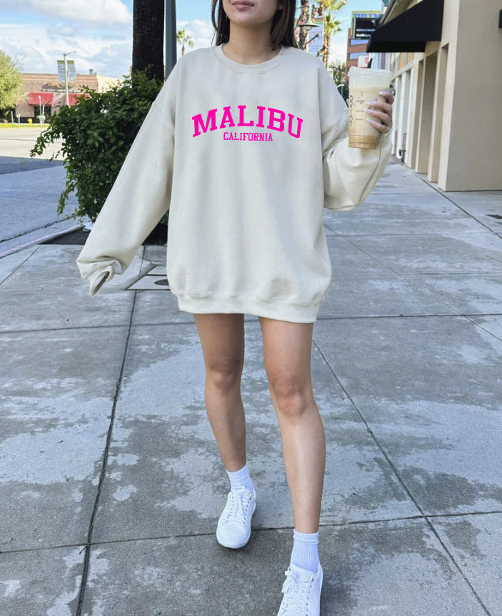 Kvinnors sweatshirt med avslappnad California-logotyp och mjukt material Mirla-Eva Jonsson