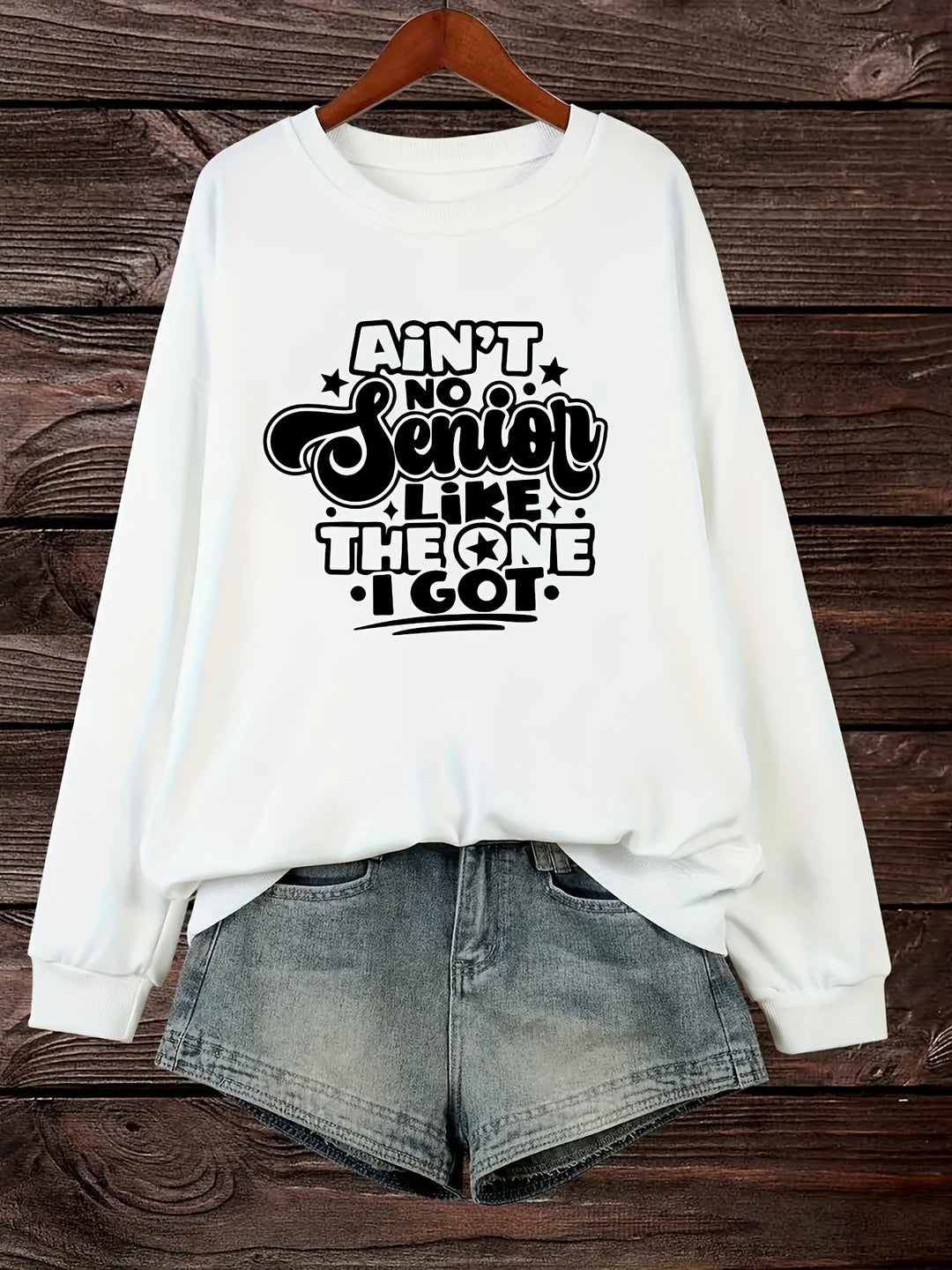 Kvinnors sweatshirt med avslappnad slogan design Mirla-Eva Jonsson