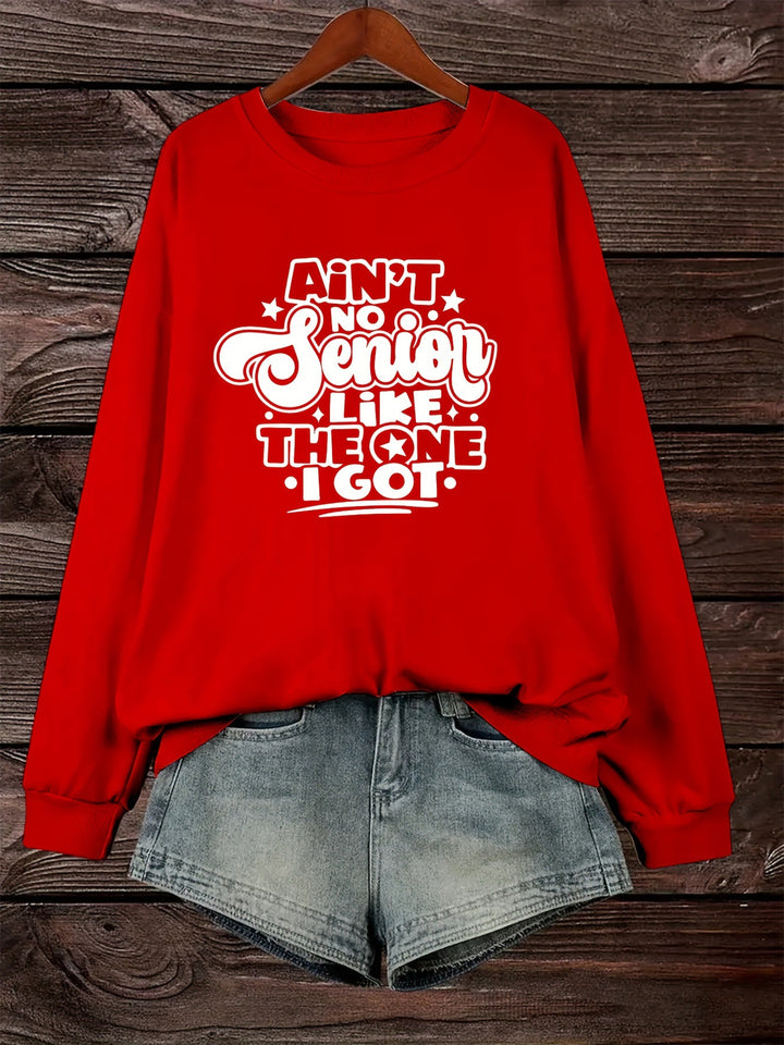 Kvinnors sweatshirt med avslappnad slogan design Mirla-Eva Jonsson
