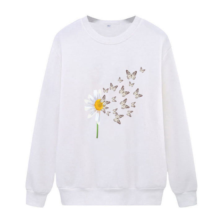 Kvinnors sweatshirt med blommig fjärilsdesign Mirla-Eva Jonsson