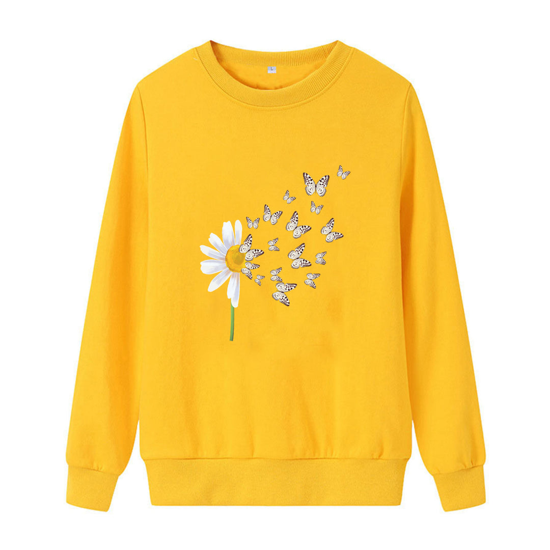 Kvinnors sweatshirt med blommig fjärilsdesign Mirla-Eva Jonsson