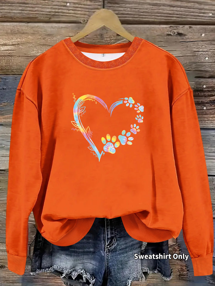 Kvinnors sweatshirt med blommig hjärtdesign och bekväm passform Mirla-Eva Jonsson