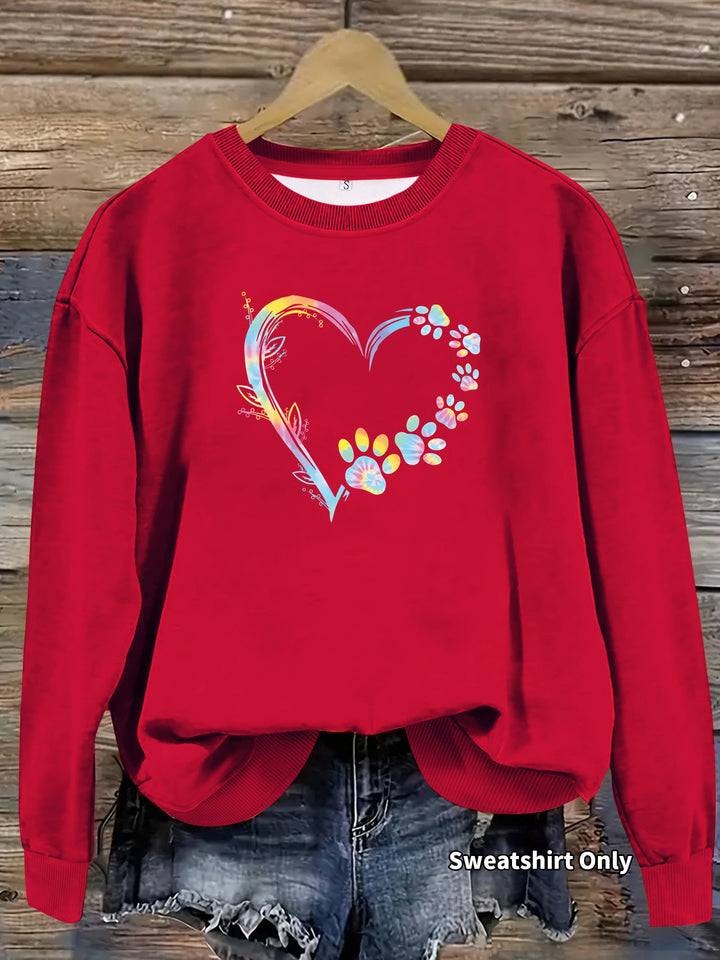 Kvinnors sweatshirt med blommig hjärtdesign och bekväm passform Mirla-Eva Jonsson