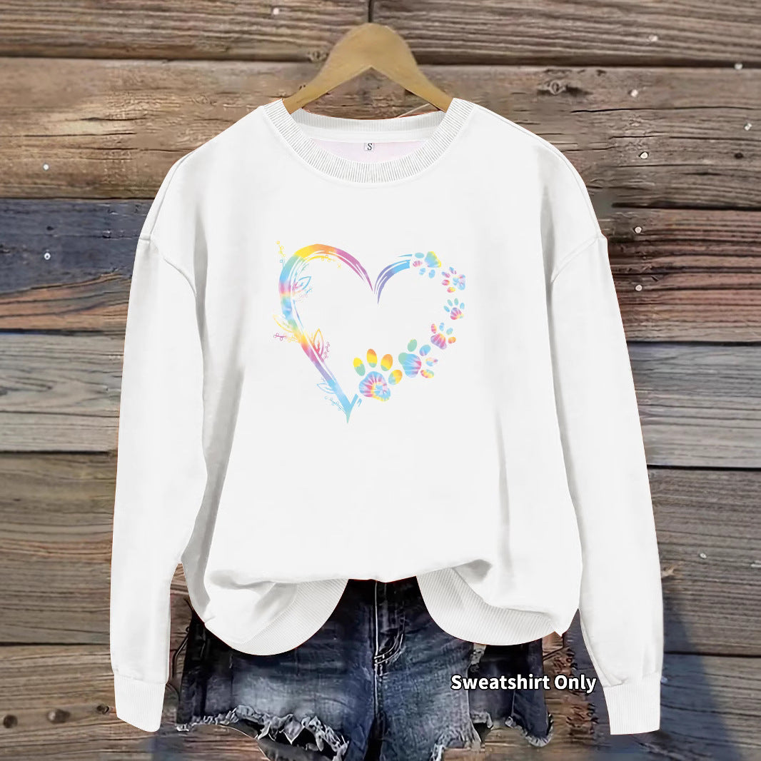 Kvinnors sweatshirt med blommig hjärtdesign och bekväm passform Mirla-Eva Jonsson