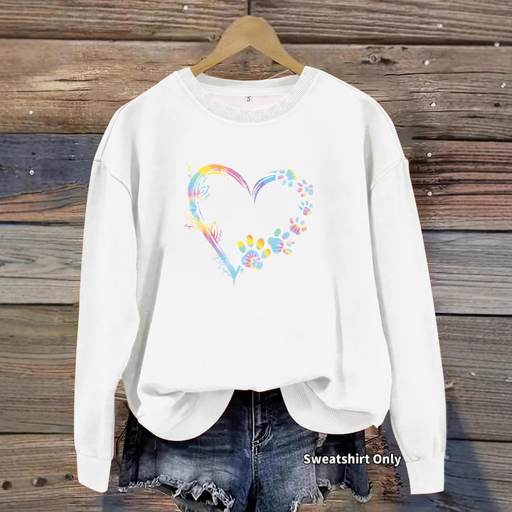 Kvinnors sweatshirt med blommig hjärtdesign och bekväm passform Mirla-Eva Jonsson
