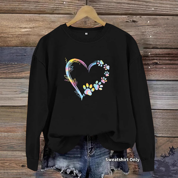 Kvinnors sweatshirt med blommig hjärtdesign och bekväm passform Mirla-Eva Jonsson