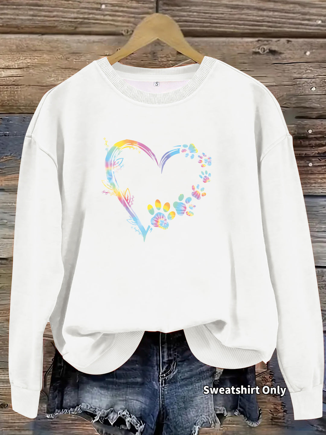 Kvinnors sweatshirt med blommig hjärtdesign och bekväm passform Mirla-Eva Jonsson