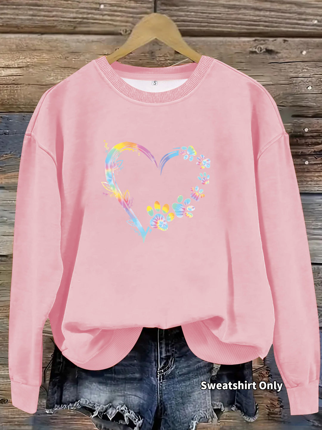 Kvinnors sweatshirt med blommig hjärtdesign och bekväm passform Mirla-Eva Jonsson