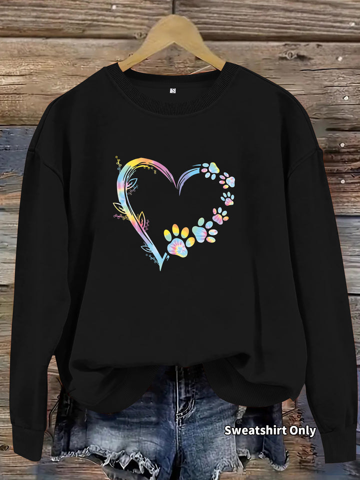 Kvinnors sweatshirt med blommig hjärtdesign och bekväm passform Mirla-Eva Jonsson